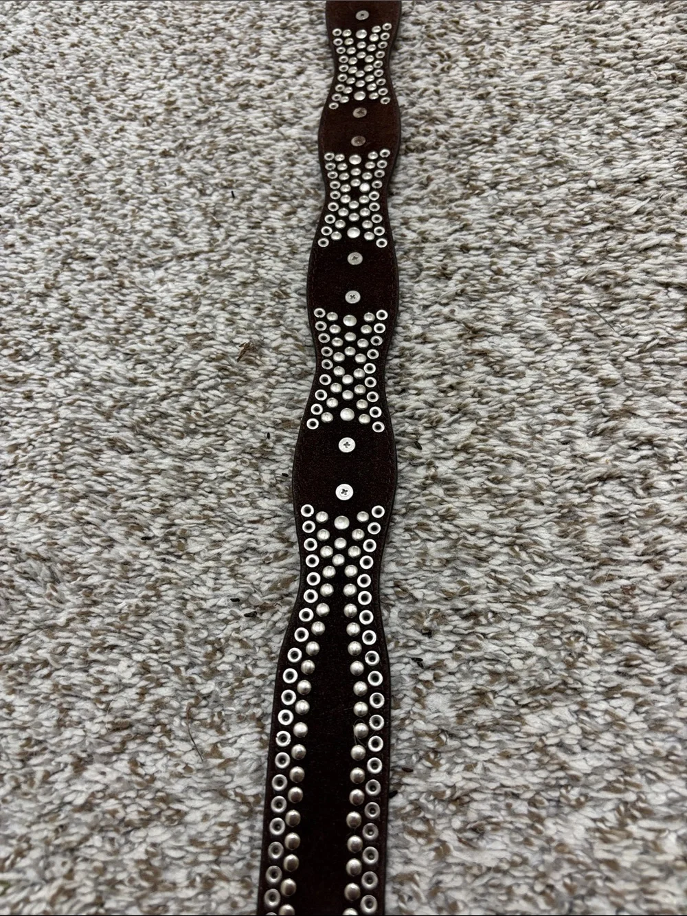 Nocona Embellished Black Croc Print Leather rhinestone Belt XL